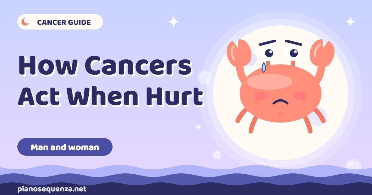 How Cancers act when hurt, with a sad crab mascot