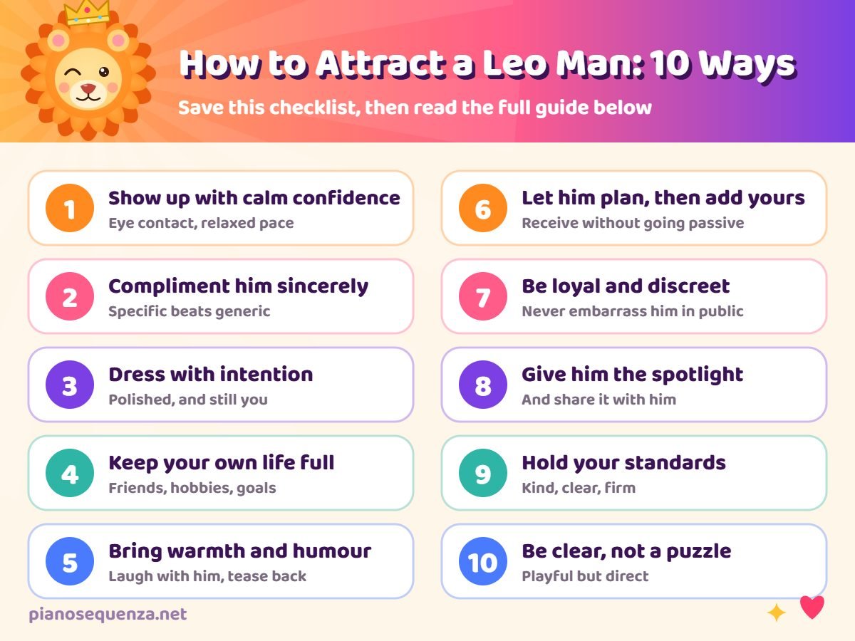10 ways to attract a Leo man Checklist of 10 ways to attract a Leo man