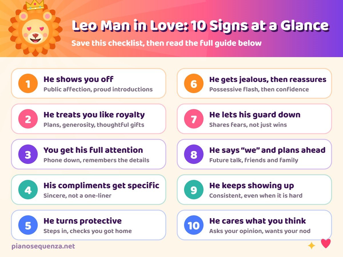 Checklist of 10 signs a Leo man is in love with you